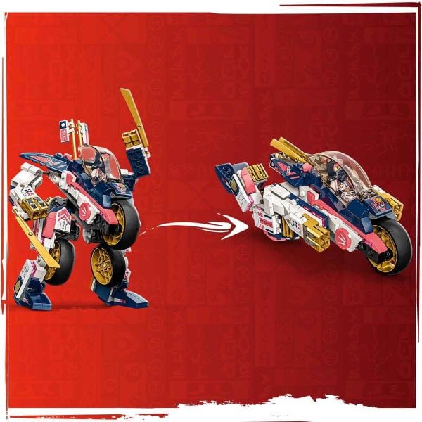 LEGO NINJAGO Sora'nın Dönüşen Robot Motosiklet Yarışçısı LNG-71792 Oyuncak Seti