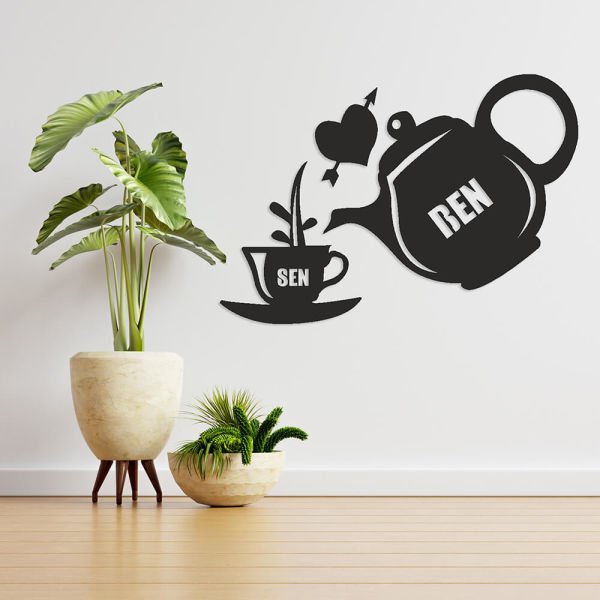 MDF Tablo Dekoratif Sen Ben Demlik Çay MDF-24 90x90 cm - 3mm