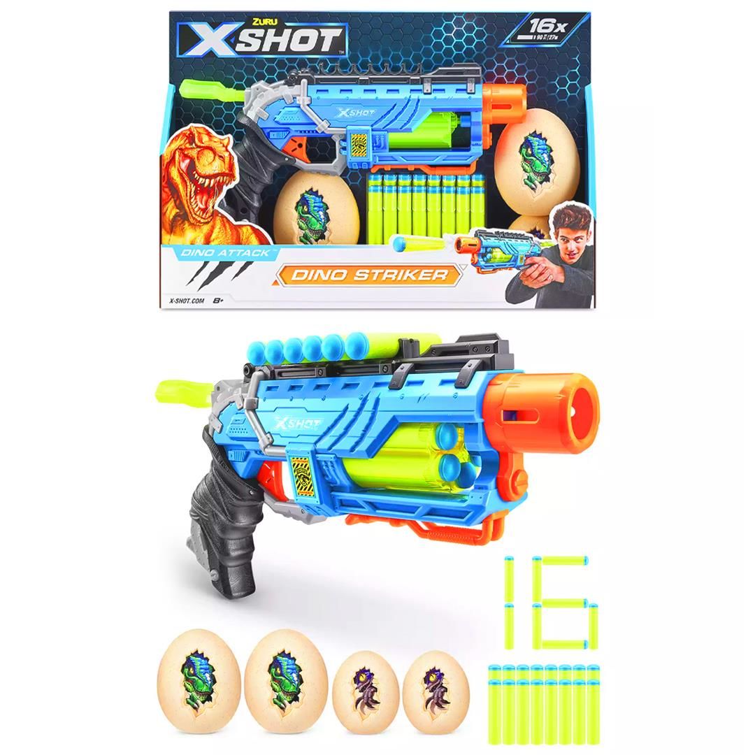 X-Shot Dino Attack Dino Striker Sünger Atan Silah 32 cm Zuru-4860