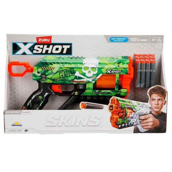 X-Shot Skins Griefer 12 Mermili Sünger Atan Silah 32 cm Camo Zr-36561D