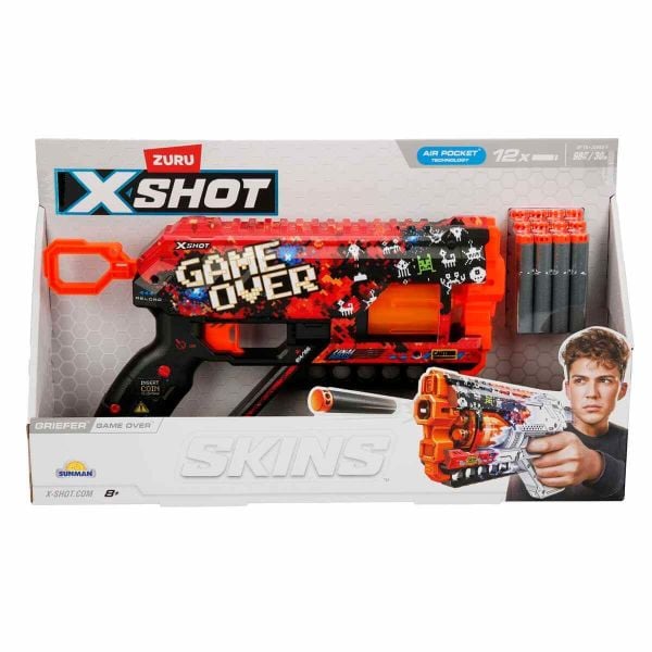 X-Shot Skins Griefer 12 Mermili Sünger Atan Silah 32 cm Game Over Zr-36561E