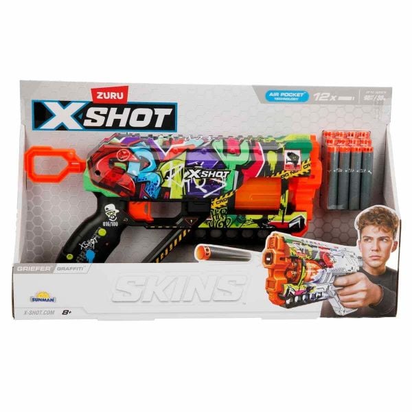 X-Shot Skins Griefer 12 Mermili Sünger Atan Silah 32 cm Graffiti Zr-36561F