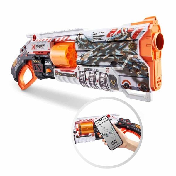 X-Shot Skins Lock Blaster 16 Mermili Sünger Atan Silah 56 cm Zr-36606