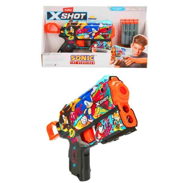 X-Shot Skins Flux Sonic The Hedgehog Sünger Atan Silah 21 cm Hyper Spike Zr-36648B