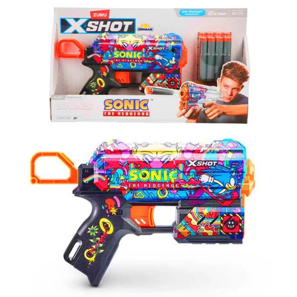 X-Shot Skins Flux Sonic The Hedgehog Sünger Atan Silah 21 cm