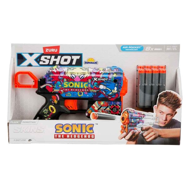 X-Shot Skins Flux Sonic The Hedgehog Sünger Atan Silah 21 cm