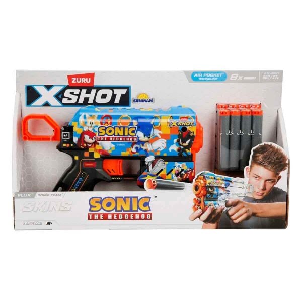 X-Shot Skins Flux Sonic The Hedgehog Sünger Atan Silah 21 cm Sonic Team Zr-36648F