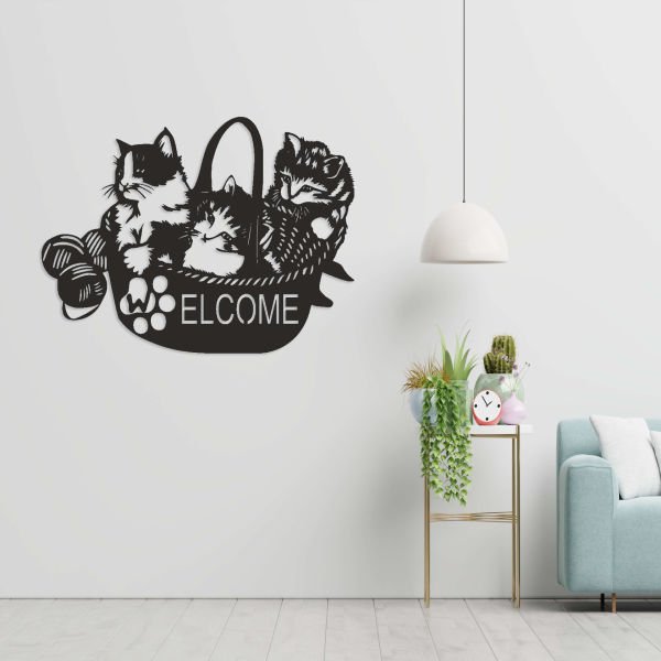 MDF Tablo Dekoratif 3 Yavru Kedi MDF-28 40x40 cm - 9mm