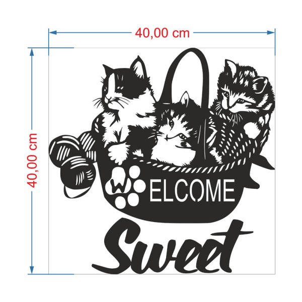 MDF Tablo Dekoratif 3 Yavru Kedi MDF-28 40x40 cm - 9mm