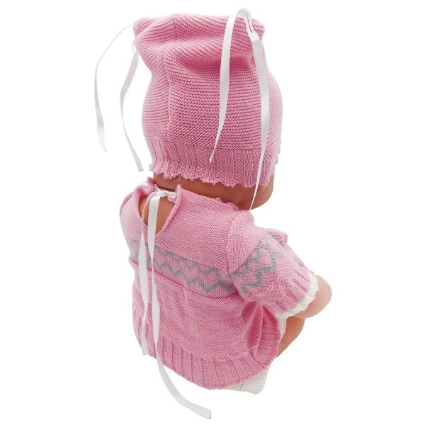 Şeyma Bebek Gülkurusu renk Triko Kıyafetli 40 cm Oyuncak Bebek GLT1102