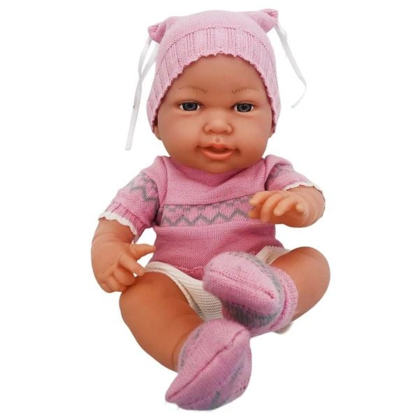 Şeyma Bebek Gülkurusu renk Triko Kıyafetli 40 cm Et Bebek GLT1102
