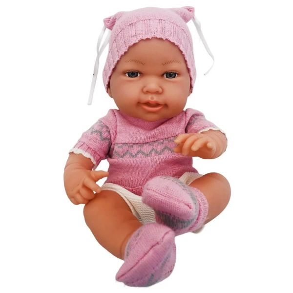 Şeyma Bebek Gülkurusu renk Triko Kıyafetli 40 cm Oyuncak Bebek GLT1102