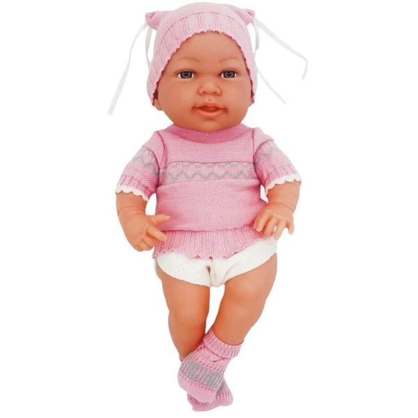 Şeyma Bebek Gülkurusu renk Triko Kıyafetli 40 cm Oyuncak Bebek GLT1102