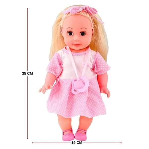 Roza Panda Salıncaklı Altını Islatan Türkçe Konuşan Oyuncak Bebek GL100118