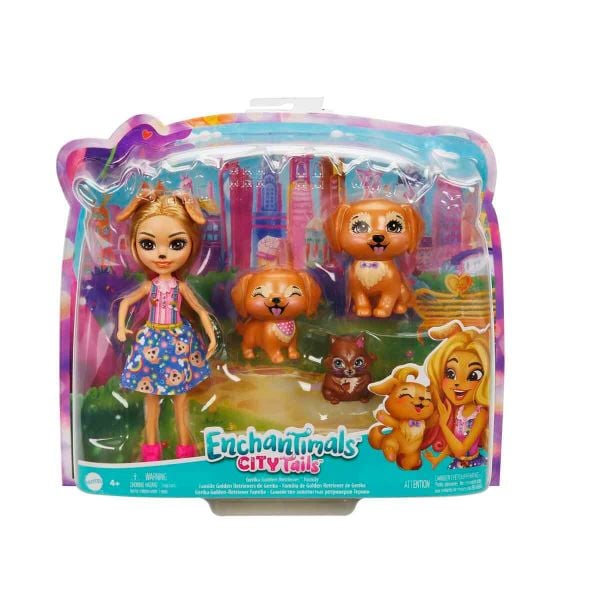 Enchantimals Aile Serileri Oyun Seti GJX43 Gerika Golden Retriever Family