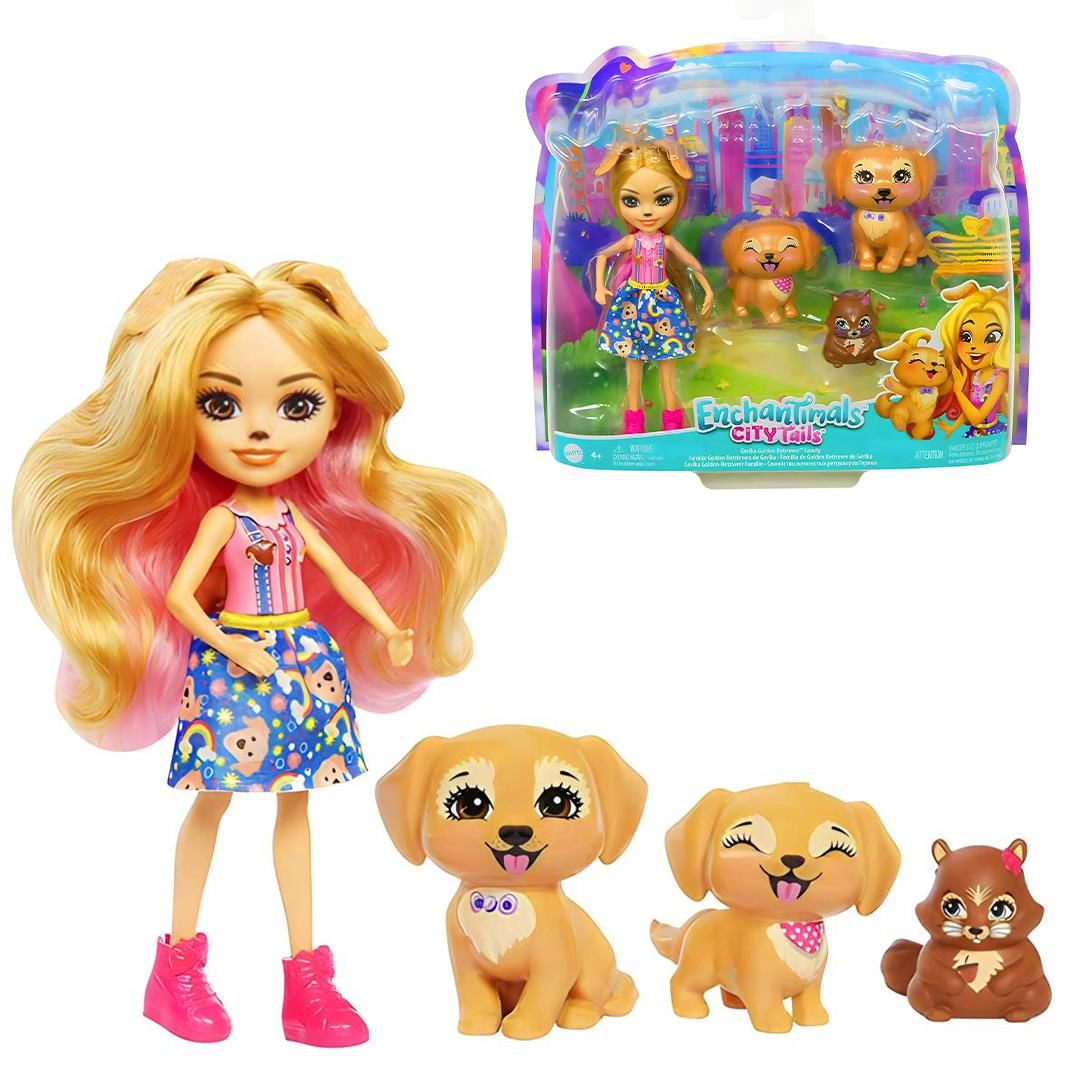 Enchantimals Aile Serileri Oyun Seti GJX43 Gerika Golden Retriever Family