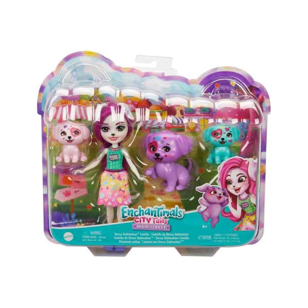 Enchantimals Aile Serileri Oyun Seti GJX43 Dessa Dalmatian Family