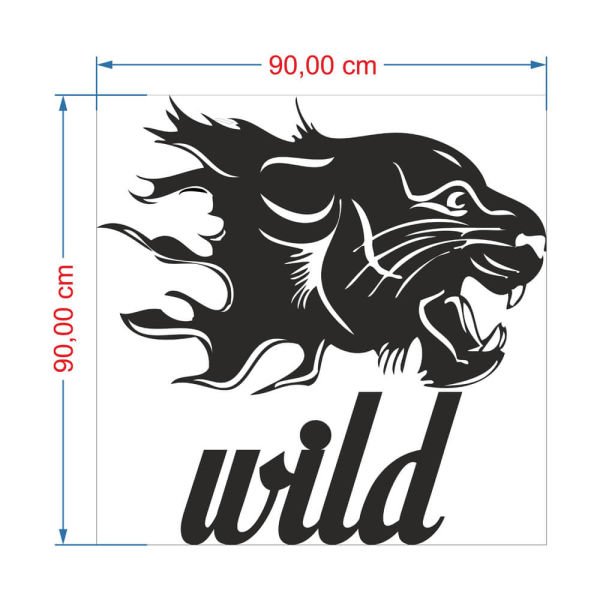 MDF Tablo Dekoratif Panter Wild MDF-30 90x90 cm - 3mm