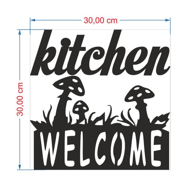 MDF Tablo Dekoratif Welcome Kitchen MDF-31 30x30 cm - 9mm