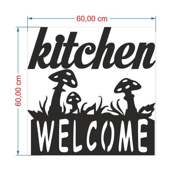 MDF Tablo Dekoratif Welcome Kitchen MDF-31 60x60 cm - 9mm
