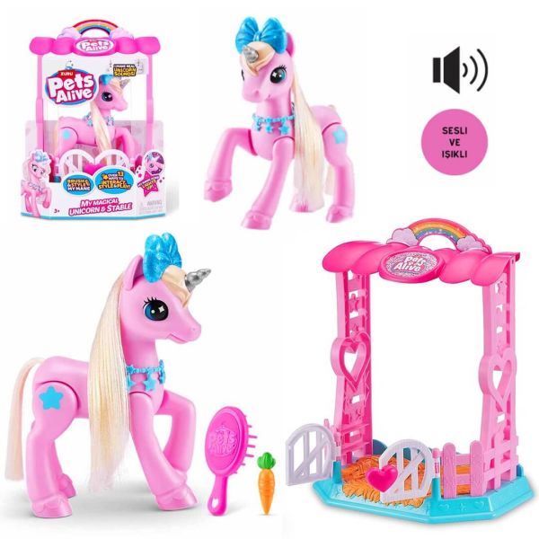Pets Alive Sihirli Unicorn Sesli ve Işıklı Oyun Seti PEL02000