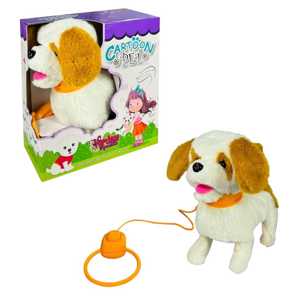 Peluş Oyuncak Tasmalı Havlayan ve Yürüyen Köpek FT-B019