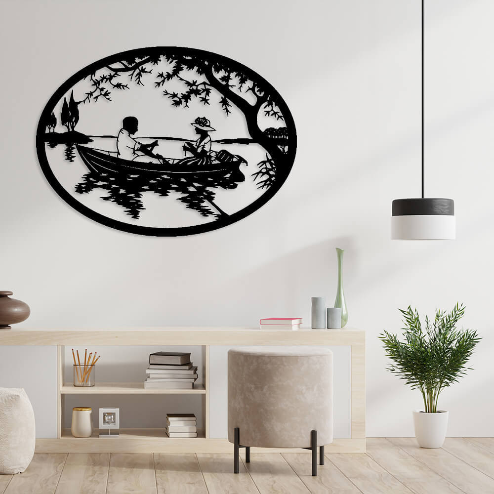 MDF Tablo Dekoratif Kayık ve Doğa MDF-36