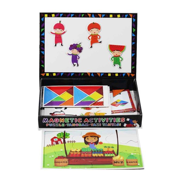 Manyetik Puzzle Tangram Yazı Tahtası 50 Parça 3'lü Oyun Seti LC7163
