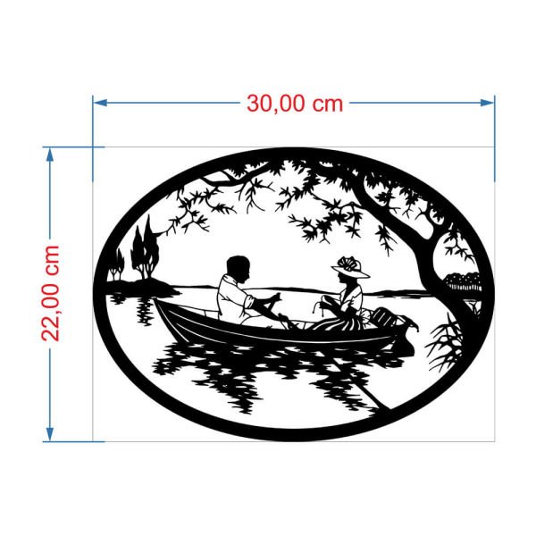 MDF Tablo Dekoratif Kayık ve Doğa MDF-36 30x22 cm - 3mm