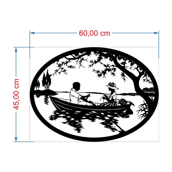 MDF Tablo Dekoratif Kayık ve Doğa MDF-36 60x45 cm - 9mm