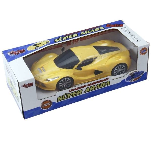 Uzaktan Kumandalı Full Fonksiyon Şarjlı Işıklı 25 cm Süper Araba VR-699-217A Sarı