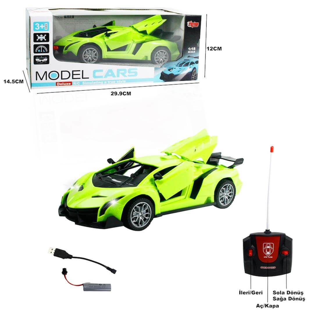 Uzaktan Kumandalı Şarjlı Işıklı Kapı Ve Bagajı Açılan Spor Araba VR-789-104C