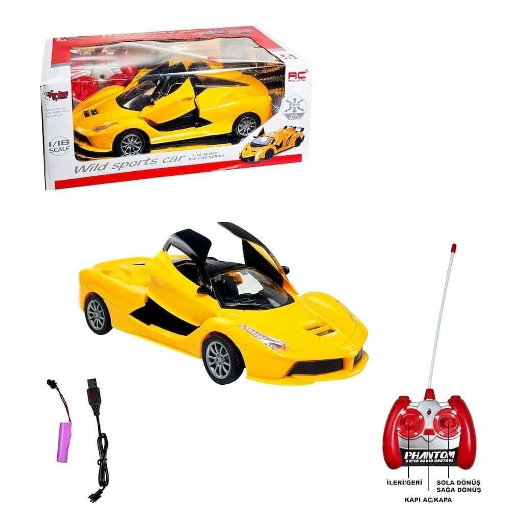 Uzaktan Kumandalı Şarjlı Işıklı Wild Sport Kapıları Açılan Araba VR-1383-11A Sarı
