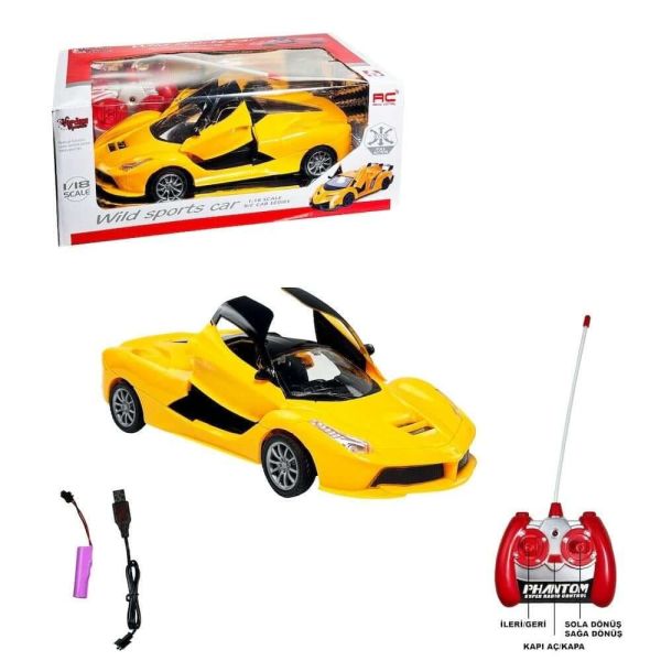 Uzaktan Kumandalı Şarjlı Işıklı Wild Sport Kapıları Açılan Araba VR-1383-11A Sarı