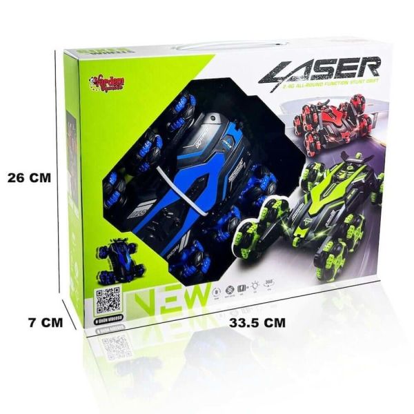 Uzaktan Kumandalı Şarjlı Işıklı 6 Teker Akrobat Araba RQ3021 Mavi