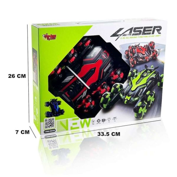 Uzaktan Kumandalı Şarjlı Işıklı 6 Teker Akrobat Araba RQ3021 Kırmızı