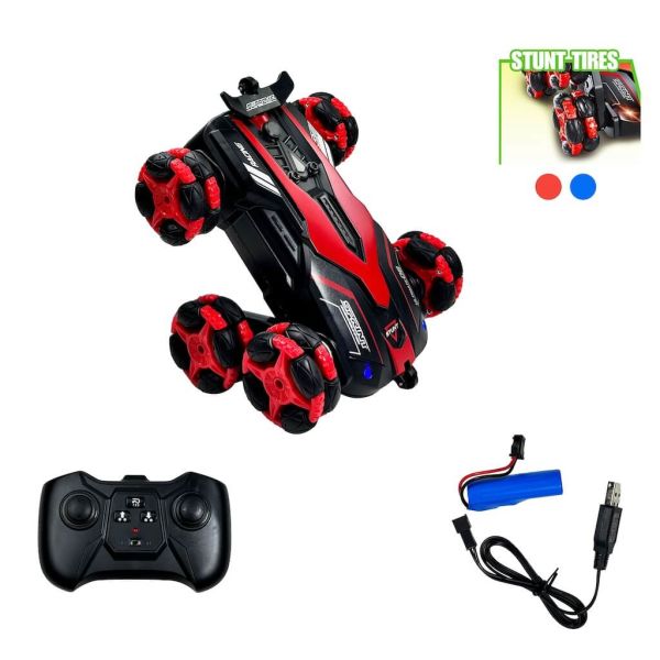 Uzaktan Kumandalı Şarjlı Işıklı 6 Teker Akrobat Araba RQ3021 Kırmızı