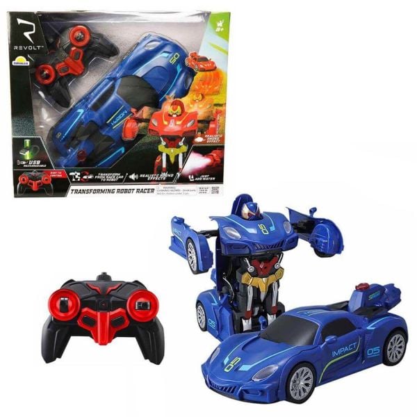 Uzaktan Kumandalı Transforming Robot Racer Sesli ve Işıklı Araba Snm-1013 Mavi
