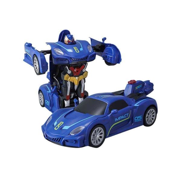 Uzaktan Kumandalı Transforming Robot Racer Sesli ve Işıklı Araba Snm-1013 Mavi