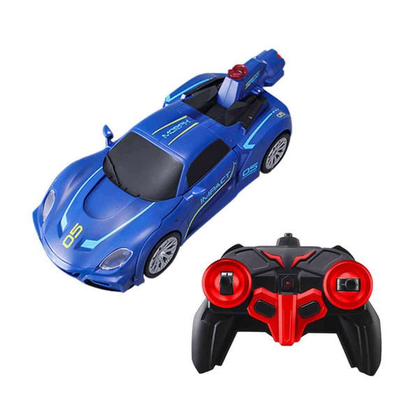 Uzaktan Kumandalı Transforming Robot Racer Sesli ve Işıklı Araba Snm-1013 Mavi
