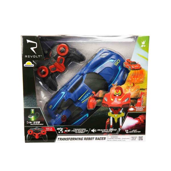 Uzaktan Kumandalı Transforming Robot Racer Sesli ve Işıklı Araba Snm-1013 Mavi