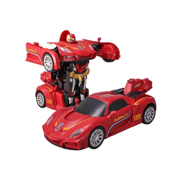Uzaktan Kumandalı Transforming Robot Racer Sesli ve Işıklı Araba Snm-1013 Kırmızı