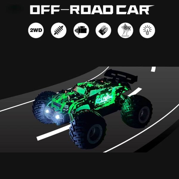 Uzaktan Kumandalı Şarjlı Işıklı 23 cm High Off Road Araba VR-1258A Yeşil