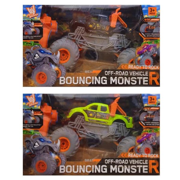 Uzaktan Kumandalı Jeep Şarjlı Işıklı Monster Off Road Araba K16-15 Yeşil