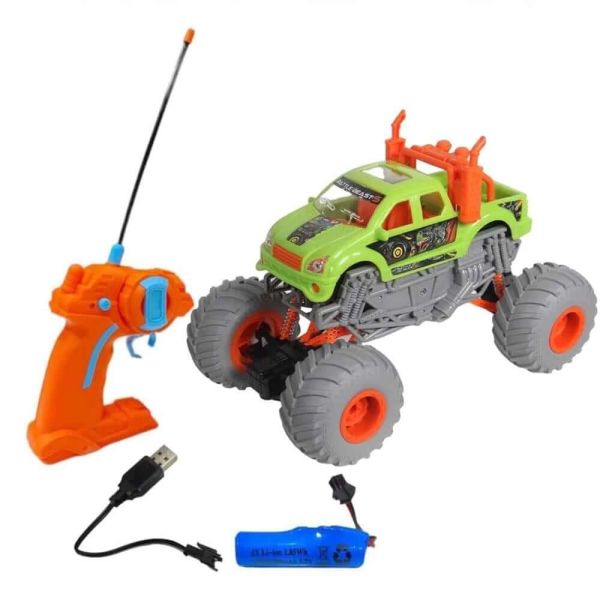 Uzaktan Kumandalı Jeep Şarjlı Işıklı Monster Off Road Araba K16-15 Yeşil