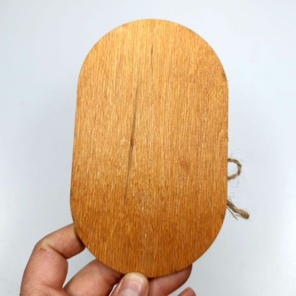 Düğün Davetiyesi Cipso Çiçekli Oval Kesim Ahşap Davetiye AHD-202603 10x16 cm - Kızıl
