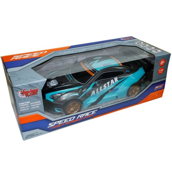 Uzaktan Kumandalı Şarjlı Işıklı Speed Race Hızlı Araba YD898-MT1823 Turkuaz