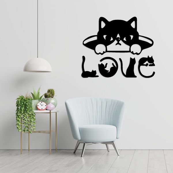 MDF Tablo Kedi Love MDF-43 30x22 cm - 9mm
