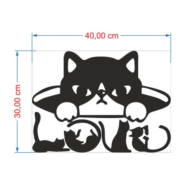 MDF Tablo Kedi Love MDF-43 40x30 cm - 9mm