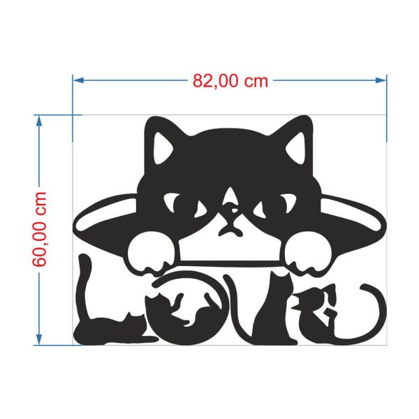 MDF Tablo Kedi Love MDF-43 82x60 cm - 9mm